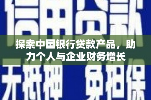 禹会探索中国银行贷款产品，助力个人与企业财务增长