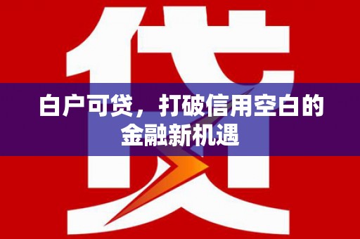 宜章白户可贷，打破信用空白的金融新机遇
