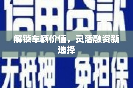 错那解锁车辆价值，灵活融资新选择